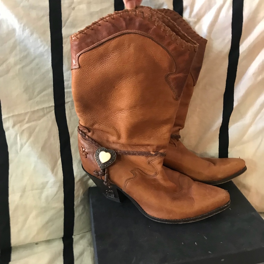 Zodiac 614071 Heart Cowboy Boots anklet size 8